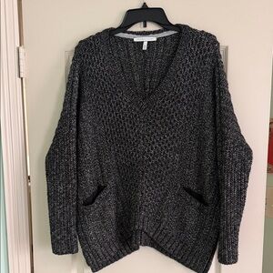 Victoria's Secret Dark Charcoal Marled V-Neck Sweater